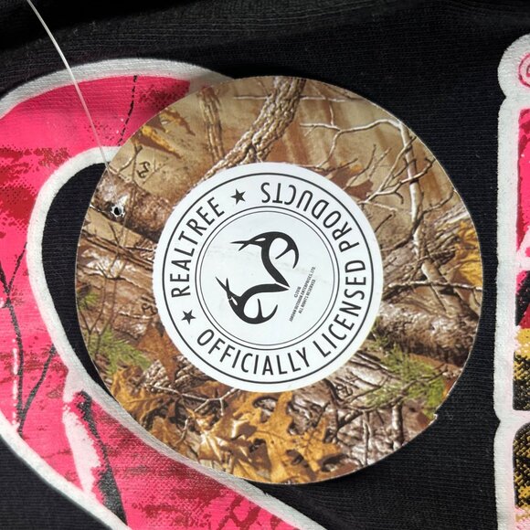 Realtree Camo Logo Short Sleeve Tshirt Womens Small Black Pink New Hunting - Picture 8 of 9